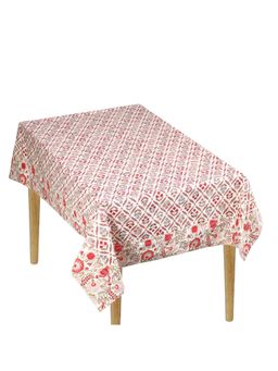 Stole & Yarn - Floral Pink Jaipuri 4 Seater Cotton Table Cover