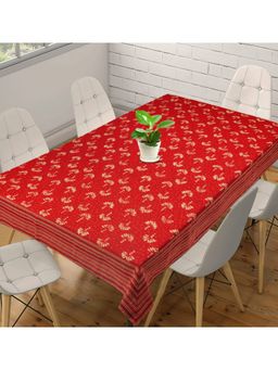 Stole & Yarn - Floral Red Jaipuri 4 Seater Cotton Table Cover