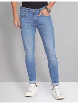 AD By Arvind - Skinny Fit Stone Wash Blue Jeans