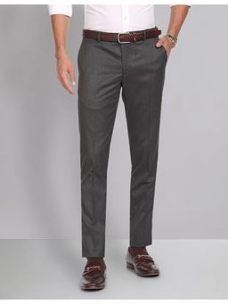 AD By Arvind - Smart Waist Heathered Formal Grey Trouser