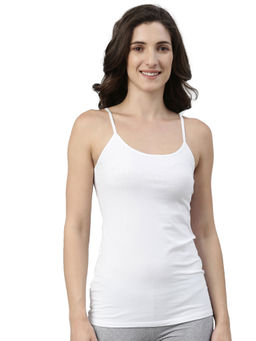 Enamor - Sleeveless Scoop Neck Regular Length Camisole For Women - Slim Fit, Stretch Cotton - E003
