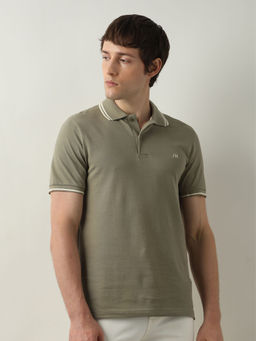 Selected - Olive Organic Cotton Polo T-Shirt