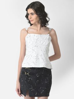 CRIMSOUNE CLUB - Women White Constellation Snap-Hook Top