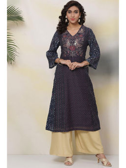 Biba - Blue Flared Kurta