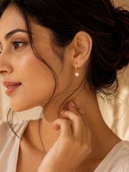 ZAISHA - Orlina Heart Hoops Earrings - 18k Gold Plated