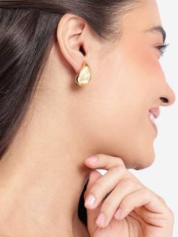 Carlton London - Gold Plated Tear Drop Bold Stud Earring