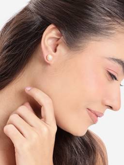 Carlton London - Rose Gold Plated CZ Sparkle Petite Stud Earring