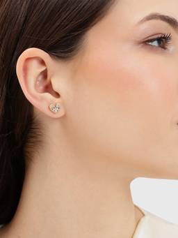 Carlton London - Gold Plated CZ Sparkle Mini Heart Stud Earring