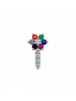 SAMIKA - 925 Sterling Silver Rainbow Bloom Drop Nose Pin