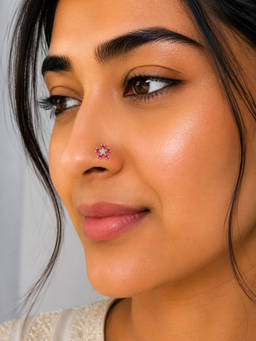 SAMIKA - Snowflake Stone Nose Pin 925 Sterling Silver