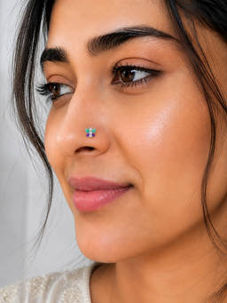 SAMIKA - 925 Sterling Silver Butterfly Dual Shade Nose Pin