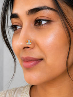 SAMIKA - 925 Sterling Silver Butterfly Dual Shade Nose Pin