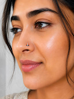 SAMIKA - 925 Sterling Silver Butterfly Dual Shade Nose Pin