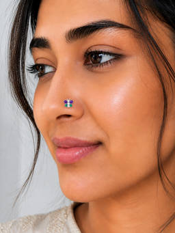 SAMIKA - 925 Sterling Silver Butterfly Dual Shade Nose Pin