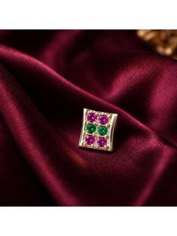 SAMIKA - 925 Sterling Silver Multi Color Grid Nose Pin