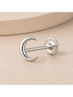 SAMIKA - 925 Sterling Silver Moon Nose Pin