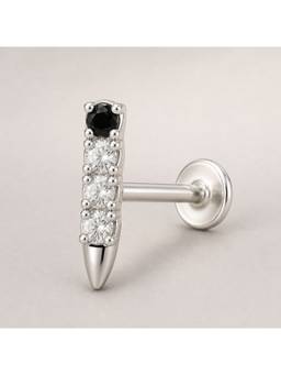 SAMIKA - 925 Sterling Silver Spike Stone Nose Pin