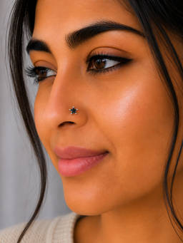SAMIKA - 925 Sterling Silver Star Stone Nose Pin