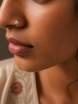 SAMIKA - 925 Sterling Silver Triple Sparkle Open Nose Ring