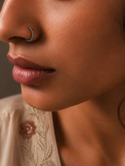 SAMIKA - 925 Sterling Silver Coiled Band Open Nose Ring