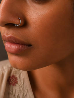 SAMIKA - 925 Sterling Silver Classic Ball Open Nose Ring