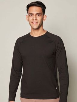 GLOOT - Anti Odor Cotton Long Sleeve Round Neck T-Shirt - GLA010 Black