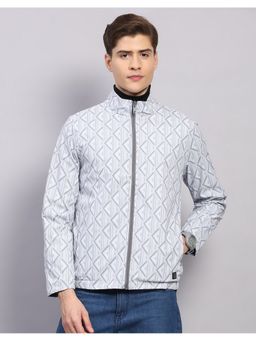 Monte Carlo - Men Regular Fit Solid Hooded Zipper Grey Winter Reversible Jacket