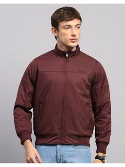 Monte Carlo - Men Regular Fit Solid Burgundy Winter Reversible Jacket