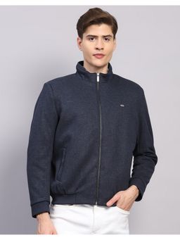 Monte Carlo - Men Regular Fit Printed Blue Winter Jacket