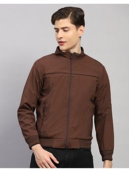 Monte Carlo - Men Regular Fit Solid Brown Winter Reversible Jacket