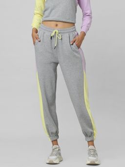 ONLY - Womens Color Blocked Grey Trackpants