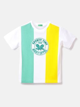 United Colors of Benetton - Cotton Printed Round Neck Boys Multicolor T-shirts