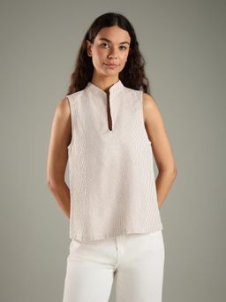 Tommy Hilfiger - Regular Fit Cotton Mandarin-Neck Top