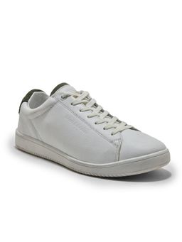 WOODLAND - Mens Off White & Green Casual Sneakers