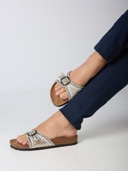 Inc.5 - Beige Casual Embellished Sandals