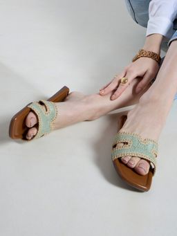 Inc.5 - Green Casual Solid Open Toe Flats