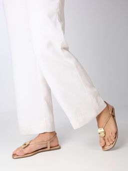 Inc.5 - Rose Gold Casual Solid Flat Sandals