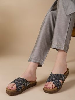 Inc.5 - Black Printed Sandals