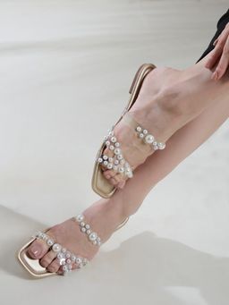 Inc.5 - White Embellished Open Toe Flats