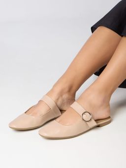Inc.5 - Beige Casual Solid Pattern Mules