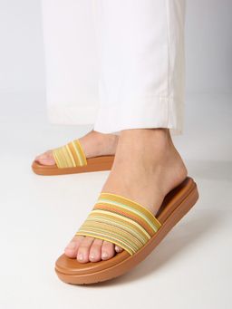 Inc.5 - Yellow Casual Solid Slip-On Sandals