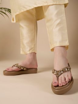 Inc.5 - Beige Solid Slip-On Sandals