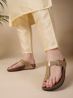 Inc.5 - Beige Casual Solid Slip-On Sandals