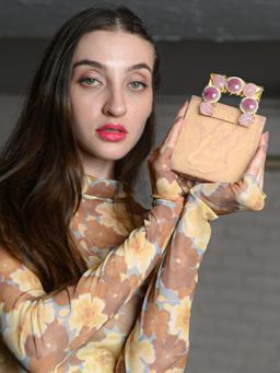 Odette - Golden Resin Embellished Clutch for Women