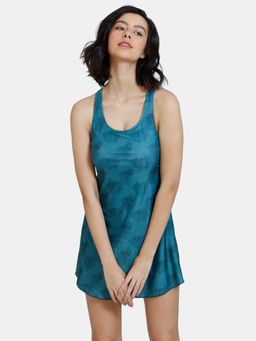 Zivame - Zelocity Padded Slip-On Swimdress - Ponderosa Pine