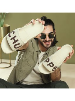 Chupps - Men Beige Zag Sliders
