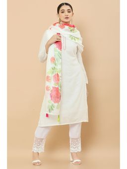 Soch - Women White Chanderi Embellished/sequined Suit (Set of 3)