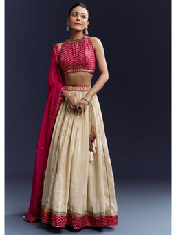KALKI FASHION - Pink Satin Bridesmaid Lehenga Choli with Dupatta
