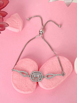 CLARA - 925 Silver Adjustable Anti Tarnish Swiss Zirconia Octa Solitaire Bracelet for Women