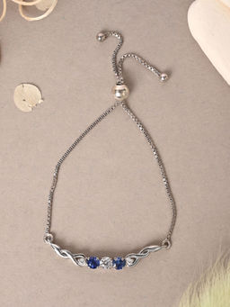 CLARA - 925 Silver Adjustable Anti Tarnish Swiss Zirconia Classic Hand Bracelet for Women